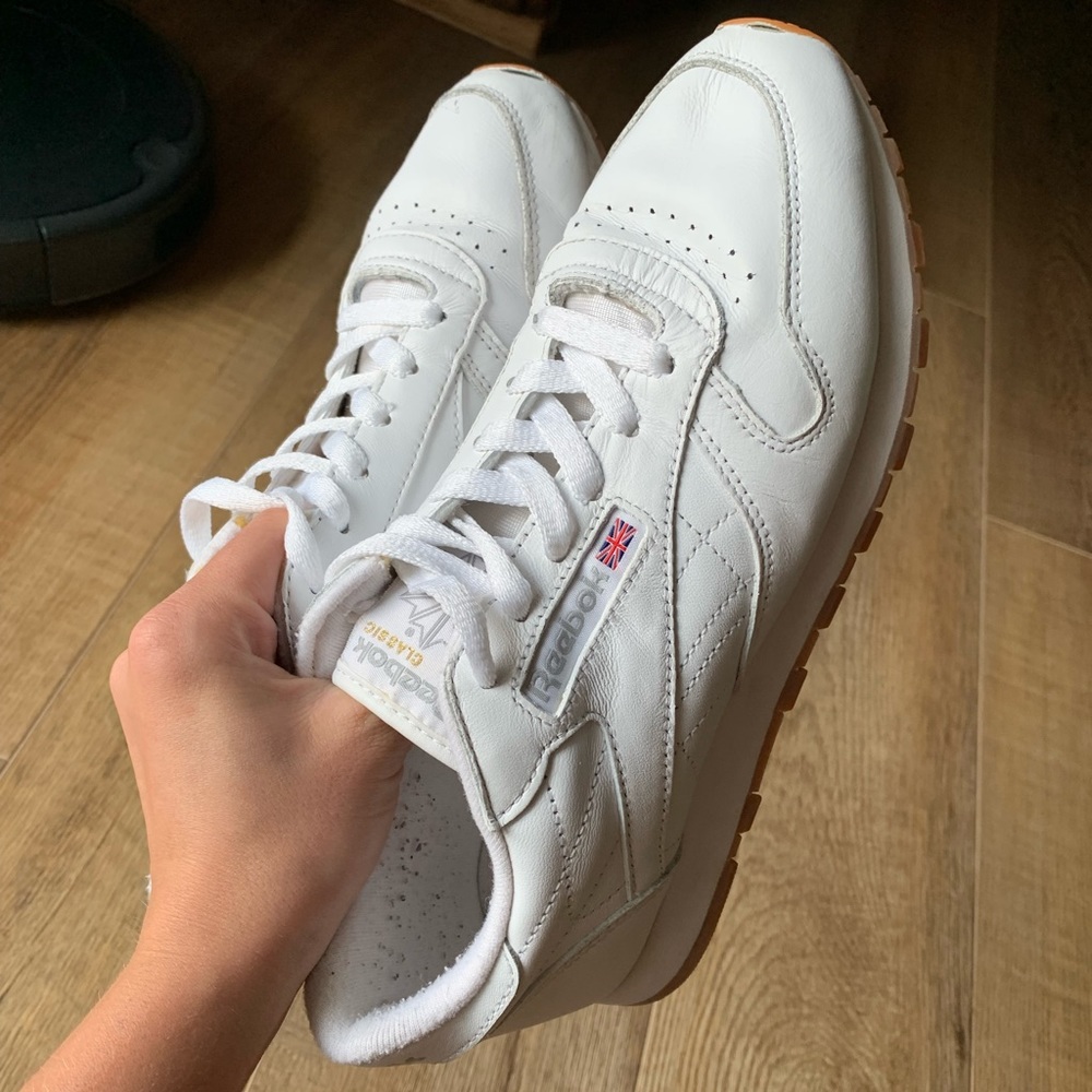 Reebok white classic leather sneakers